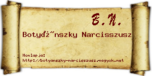 Botyánszky Narcisszusz névjegykártya